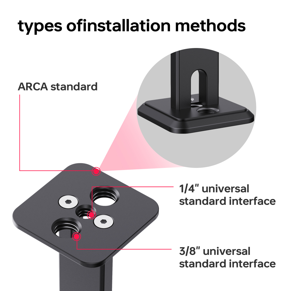 Manbily WYJ-01 Binocular Telescope Tripod Adapter, Aluminium Alloy, Arca Base with 1/4''& 3/8'' Mounting holes