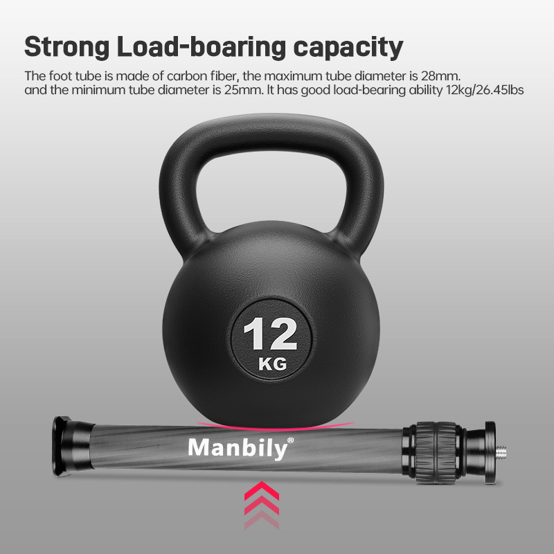 Manbily Carbon Fiber Extension Pole for Tripod Central  Column, 32mm/28mm Max Tube, 2 sections