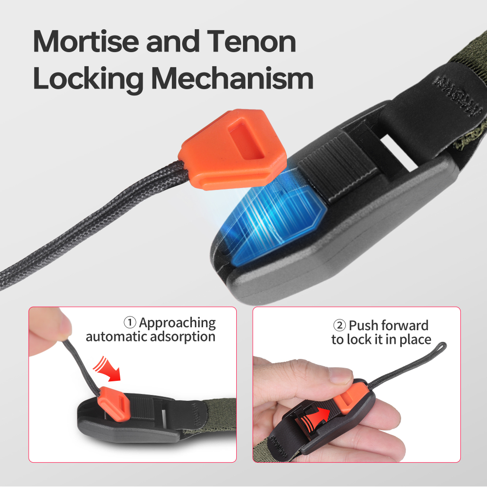 Manbily SK-11 Camera Magnetic Shoulder Strap for Photography,  Adjustable Nylon Neck strap, Compatible with Quick Release Plates