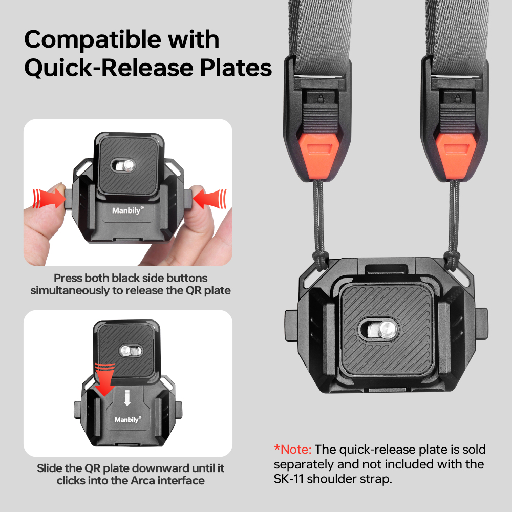 Manbily SK-11 Camera Magnetic Shoulder Strap for Photography,  Adjustable Nylon Neck strap, Compatible with Quick Release Plates