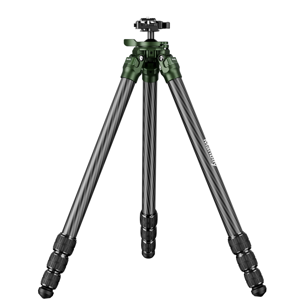 Manbily QM-324PA Carbon Fiber Hunting Tripod, Lever Lock Design, 38mm Integrated Ball Head, 32mm Max Tube, Picatinny to Arca Swiss Adapters, Max Load 44lbs