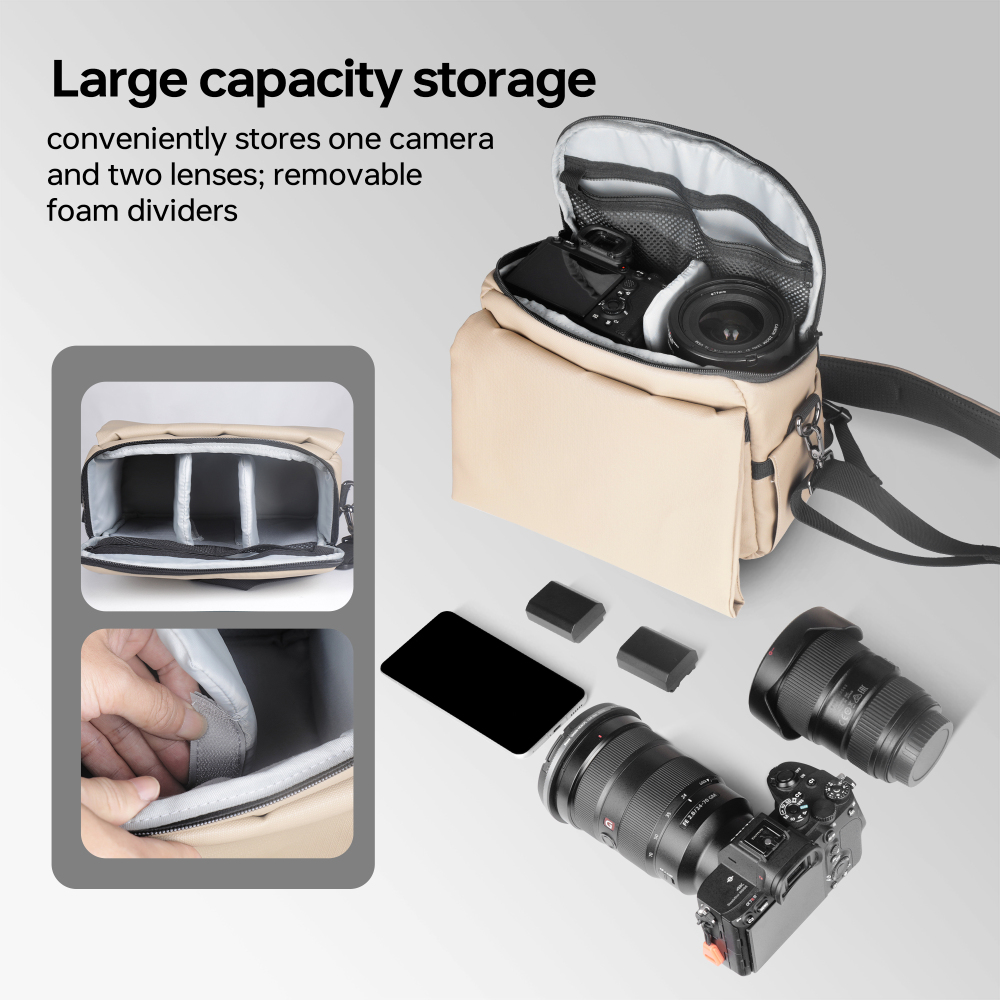 Manbily Camera Shoulder bags Waterproof Crossbody Outdoor Travel Adjustable Storage Bag For Sony Canon Nikon Camera Lenses