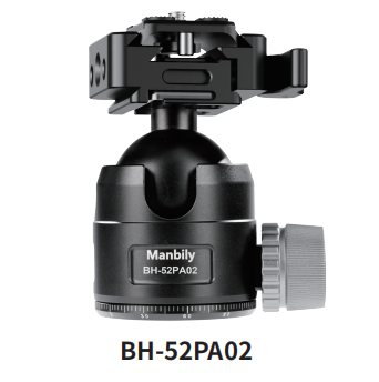 Manbily BH-52PA02 52MM Large Ball Head with Picatinny-Arca Swiss Adapter