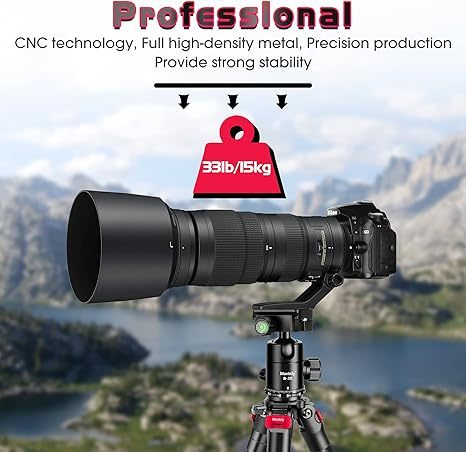 Manbily B-20 Ball Head for Tripod, CNC Metal Aluminum, 360° Panoramic Ball Head for DSLR Camera, Load up to 33lbs/15kg