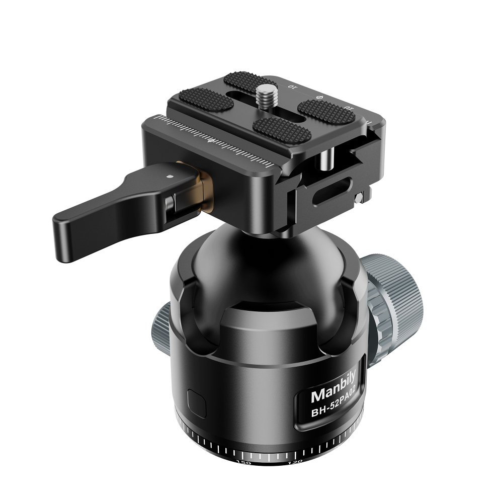 Manbily BH-52PA02 52MM Large Ball Head with Picatinny-Arca Swiss Adapter