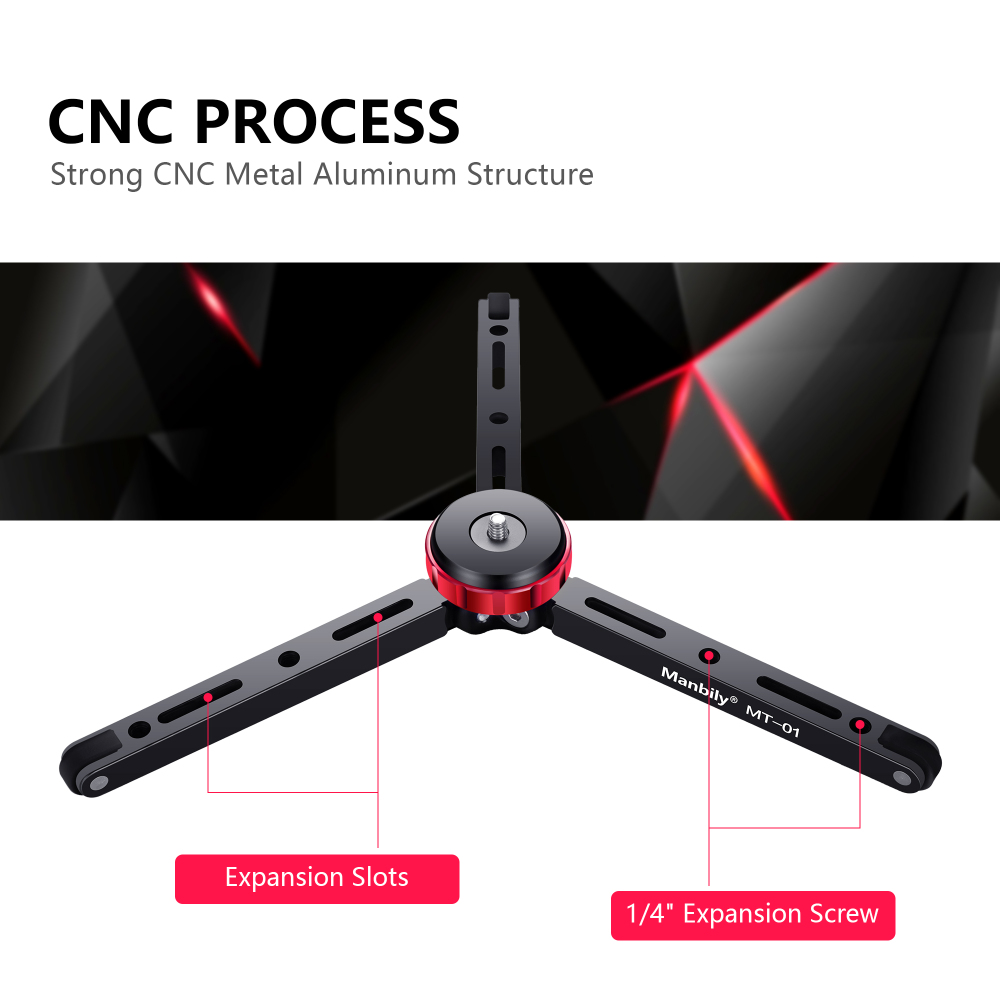 Manbily  MT-01 Camera Portable Tripod Tabletop Video Stand for Phone Camera Lightweight Phone Stabilizer Holder Accessories