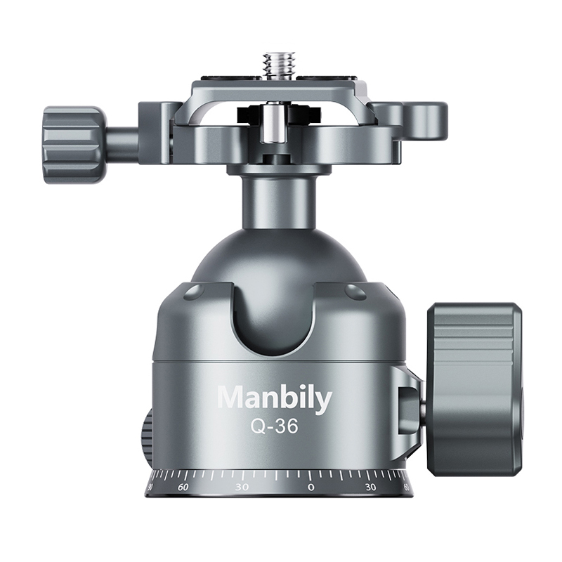 Manbily Q-36 36mm Low Profile Tripod Ball Head with 360° Rotating Mark, 33.07 lbs/15KG  Max Load,
