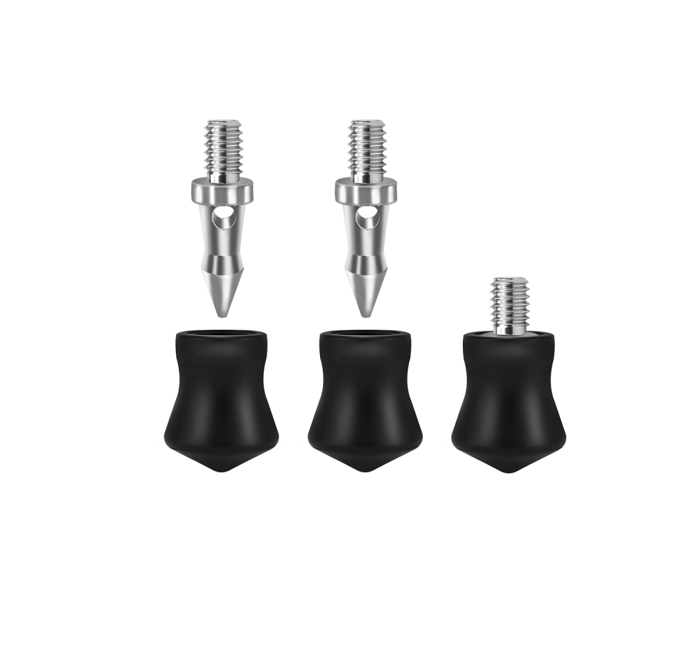 Manbily 3Pcs Non-slip Rubber Foot & Metal Spike 3/8 inch for Camera Tripod Monopod