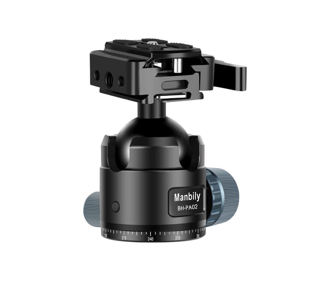Manbily BH-PA02 360° Ball Head for Shooting & Camera with Picatinny to Arca Swiss Adapter, 44mm Large Ball, 44lbs Load Capacity
