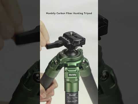 Manbily QM-324PA Carbon Fiber Hunting Tripod, Lever Lock Design, 38mm Integrated Ball Head, 32mm Max Tube, Picatinny to Arca Swiss Adapters, Max Load 44lbs