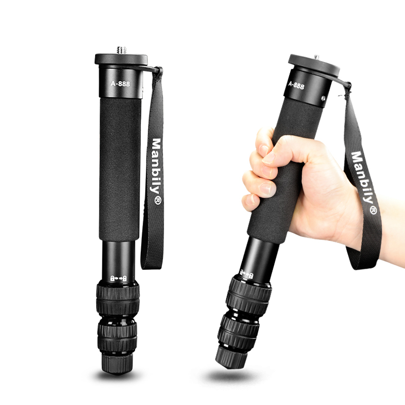 Manbily A-888 Portable Aluminum Monopod, Folded Length 31cm, Maximum Tube Diameter 32mm