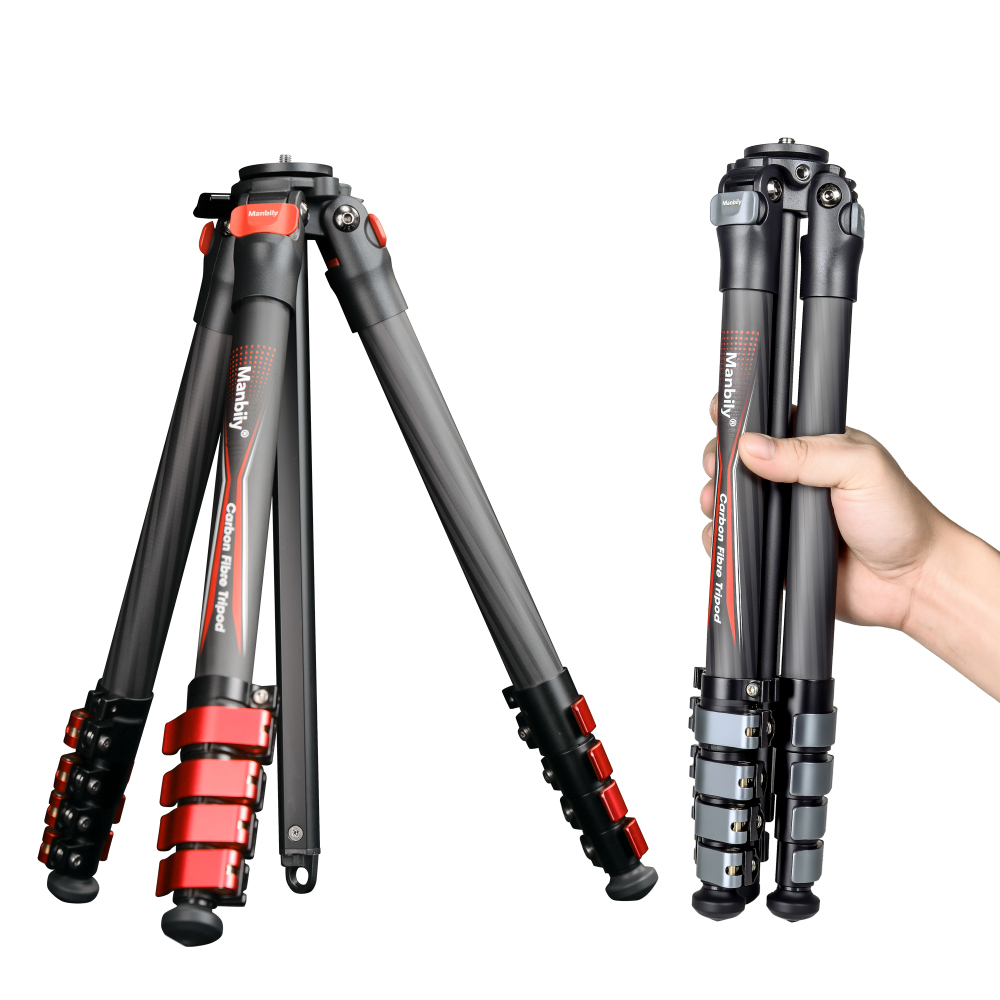 Manbily PH-10 Carbon Fiber Lightweight Portable Tripod without Ballhead, Max.load 10kg/22lbs