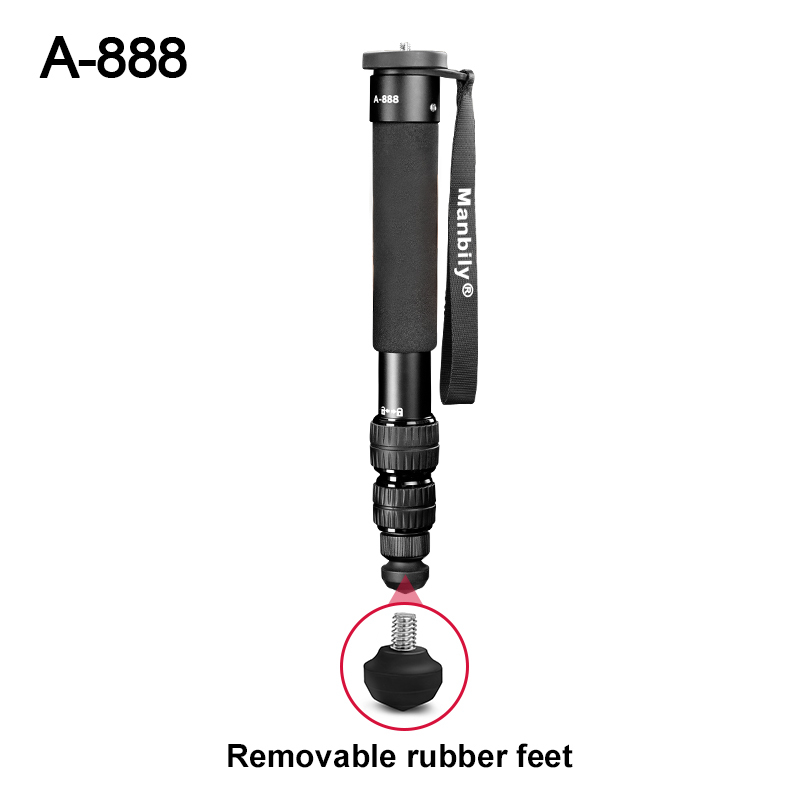 Manbily A-888 Portable Aluminum Monopod, Folded Length 31cm, Maximum Tube Diameter 32mm
