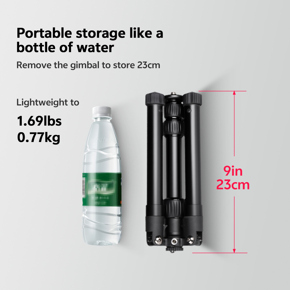 Manbily ET-830 Aluminium Detachable Mini Camera Tripod, Max. Load 5kg