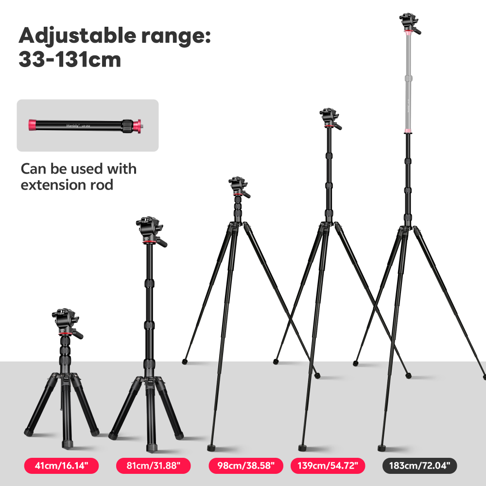 Manbily ET-830 Aluminium Detachable Mini Camera Tripod, Max. Load 5kg