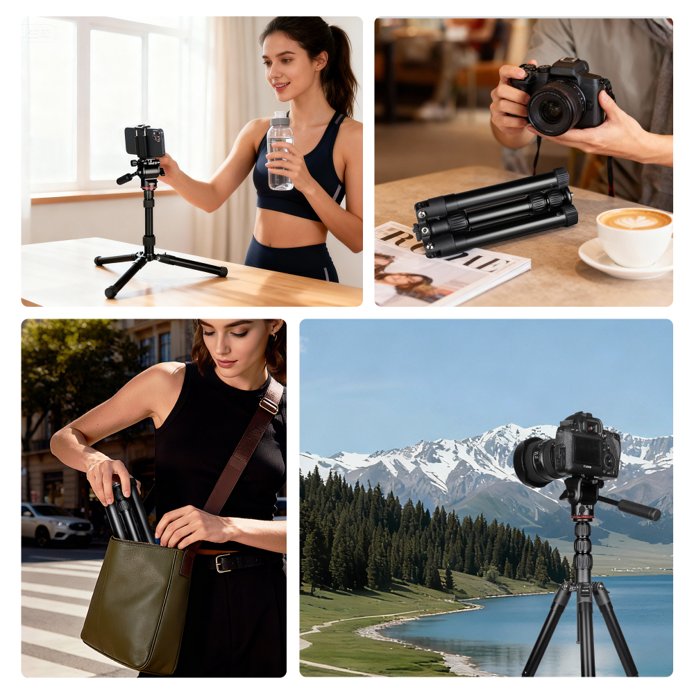 Manbily ET-830 Aluminium Detachable Mini Camera Tripod, Max. Load 5kg