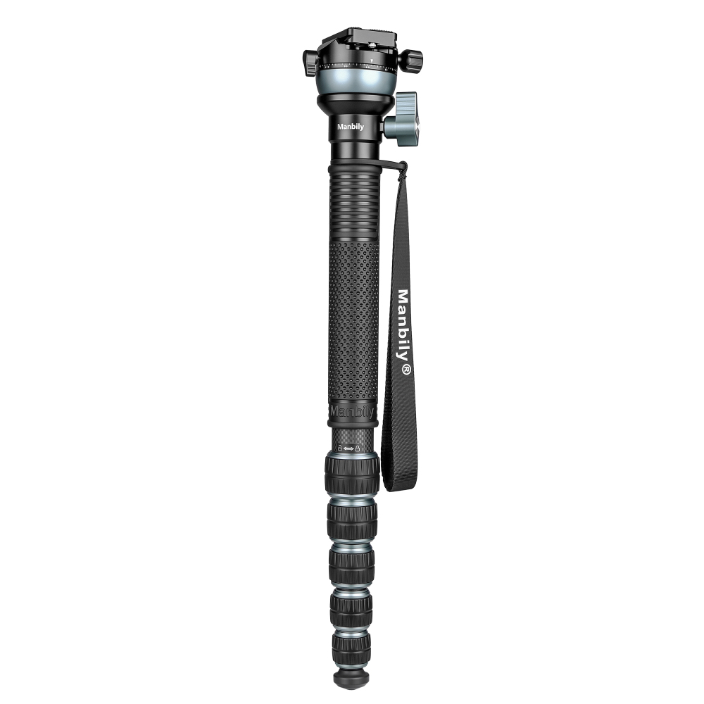 Manbily C-666 PRO Carbon Fiber Monopod with Leveling Bowl Head