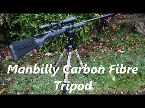 Manbily Carbon Fibre Tripod (WZ-324PA) 32mm Tube for Shooting & Camera with Picatinny to Arca Swiss Adapter 360° Ball Head for Hunting Photography