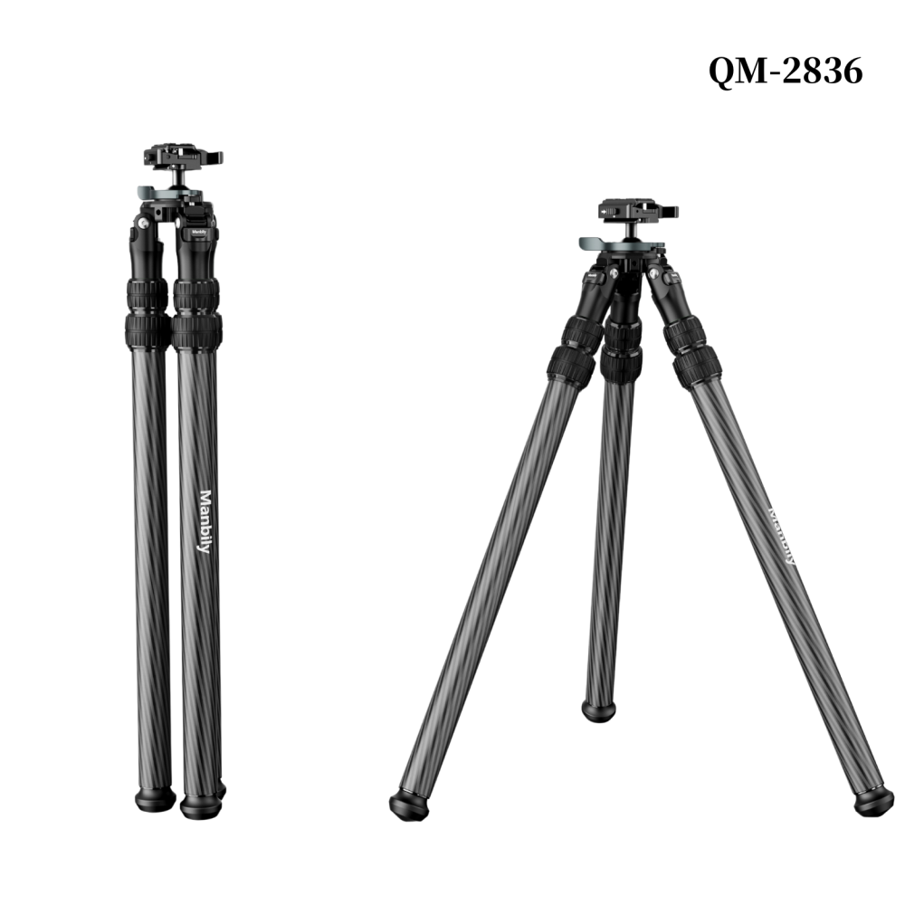 Manbily QM Inverted Carbon Fiber Hunting Tripod, Picatinny / Arca Compatible