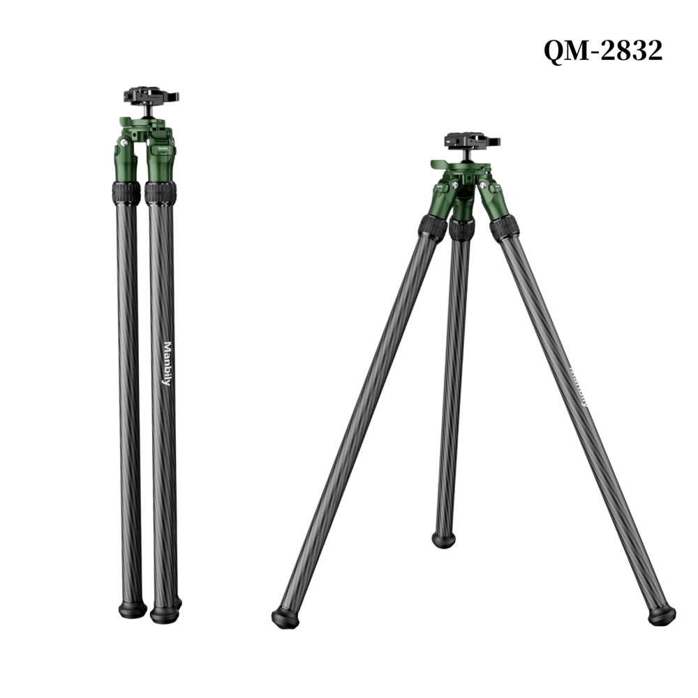 Manbily QM Inverted Carbon Fiber Hunting Tripod, Picatinny / Arca Compatible