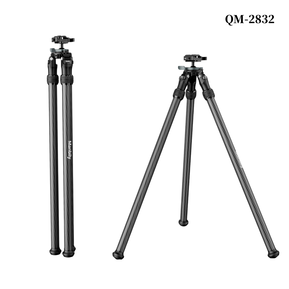 Manbily QM Inverted Carbon Fiber Hunting Tripod, Picatinny / Arca Compatible