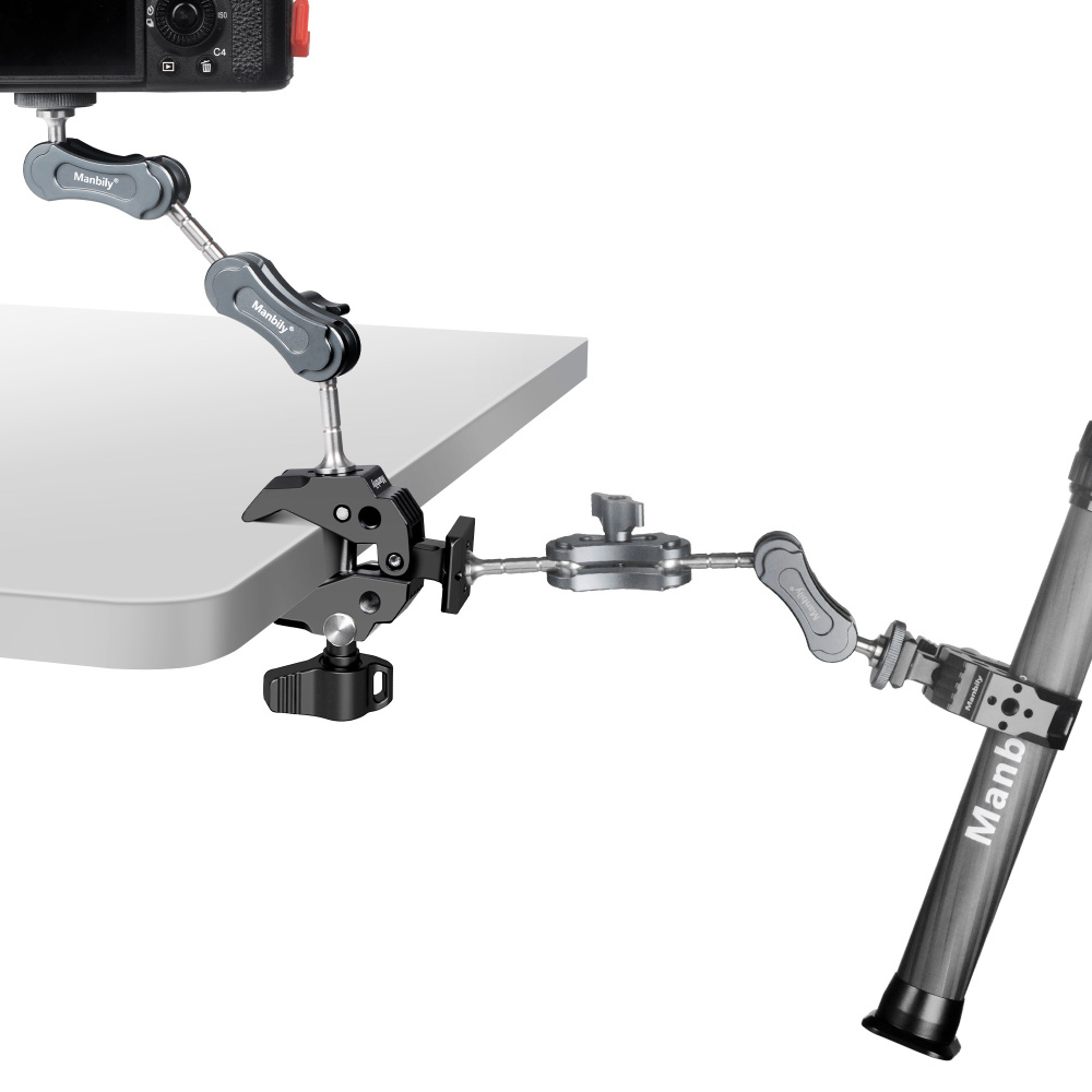 Manbily Multi-Function Super Clamp Mount with Magic Arm for Photography Accessories