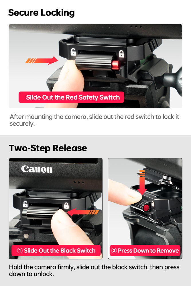 [Quick Release & Fast Mount] Manbily SQ02 Quick Release Plate, Arca-Swiss Compatible