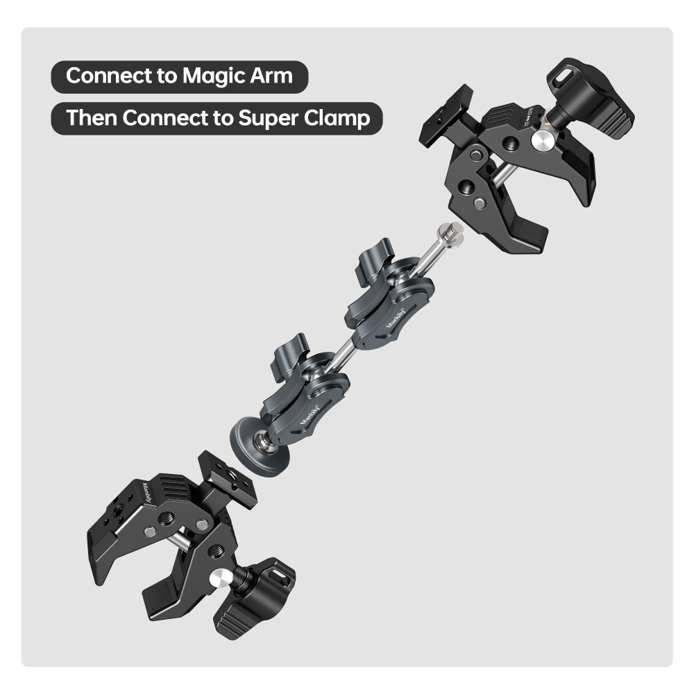 Manbily Multi-Function Super Clamp Mount with Magic Arm for Photography Accessories