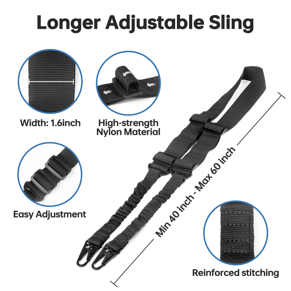 Tactical Two Point Quick Detach Sling Strap Release Dual Point Rifle Gun Sling
