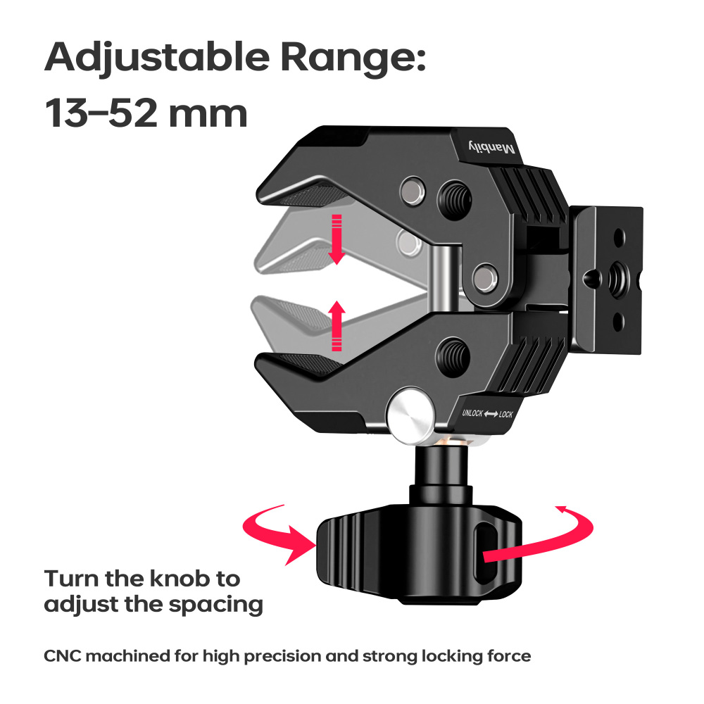 Manbily Multi-Function Super Clamp Mount with Magic Arm for Photography Accessories