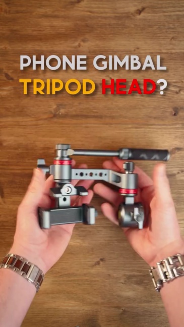 Manbily YJ-002 Phone Gimbal Tripod Head, 360° Rotation Tilt, Aluminum Universal Holder