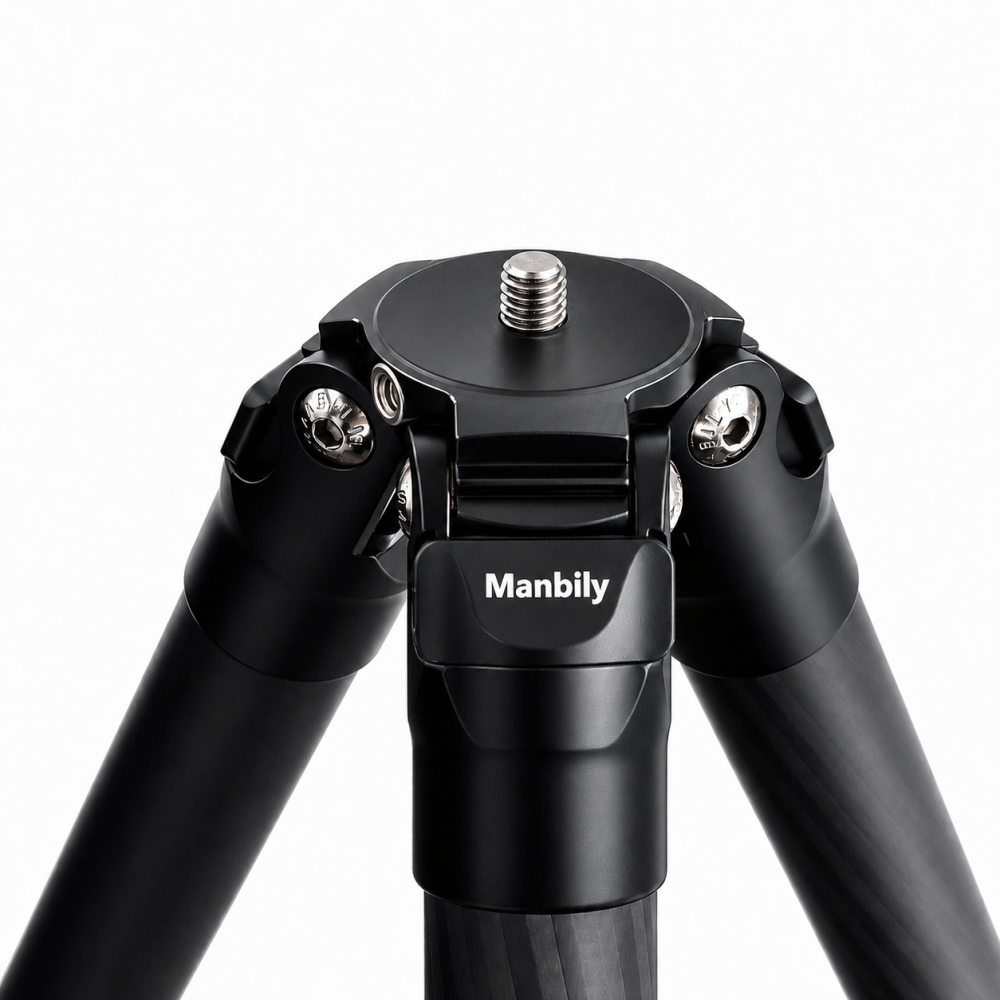Manbily WZ-324 Carbon Fiber Tripod & BH-U3 Saddle Ball Head Set for Hunting, 32mm Tube, 44mm Diameter Ball, Max. Load 44lbs/20kg(* The Clamp Can't Be Removed)