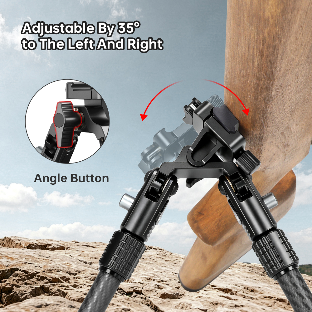 Manbily BP‑101DZ Carbon Fiber Hunting Inverted Bipod, Max. Load 33Lbs/15Kg, Picatinny Adapter, 2 Sections