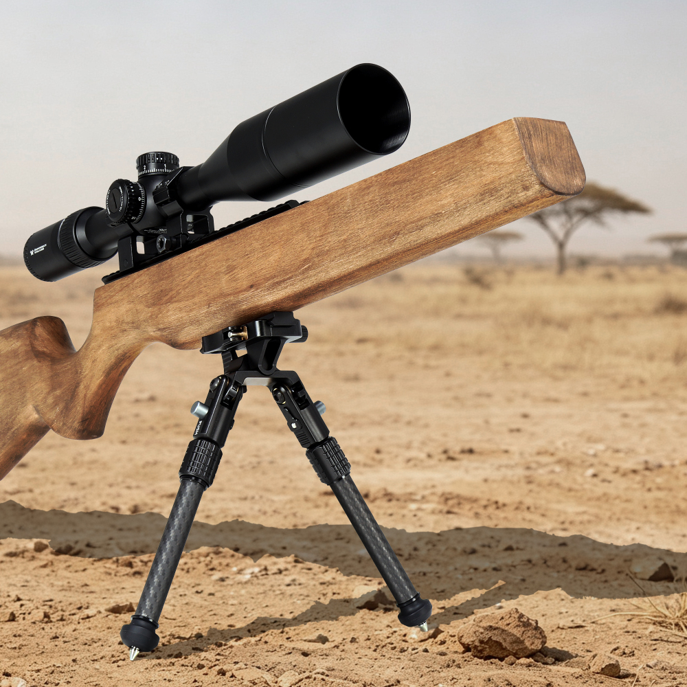 Manbily BP‑101DZ Carbon Fiber Hunting Inverted Bipod, Max. Load 33Lbs/15Kg, Picatinny Adapter, 2 Sections