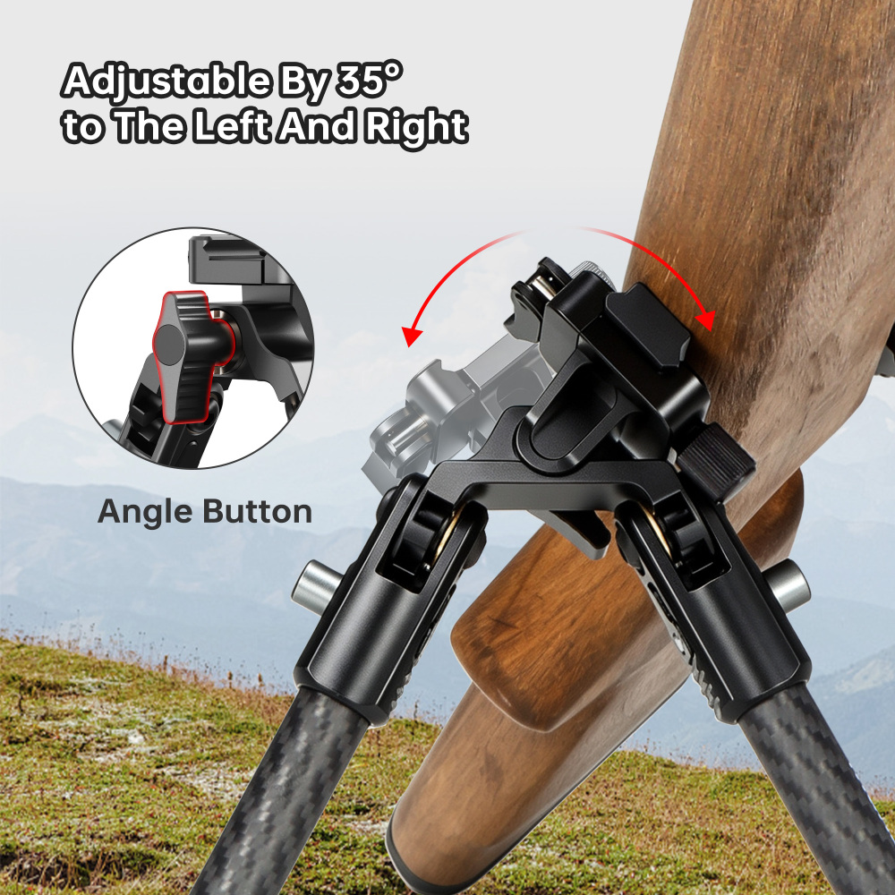 Manbily BP-101 Lightweight Carbon Fiber Hunting Bipod, 15KG/33lbs Heavy Load, 16mm Max Tube