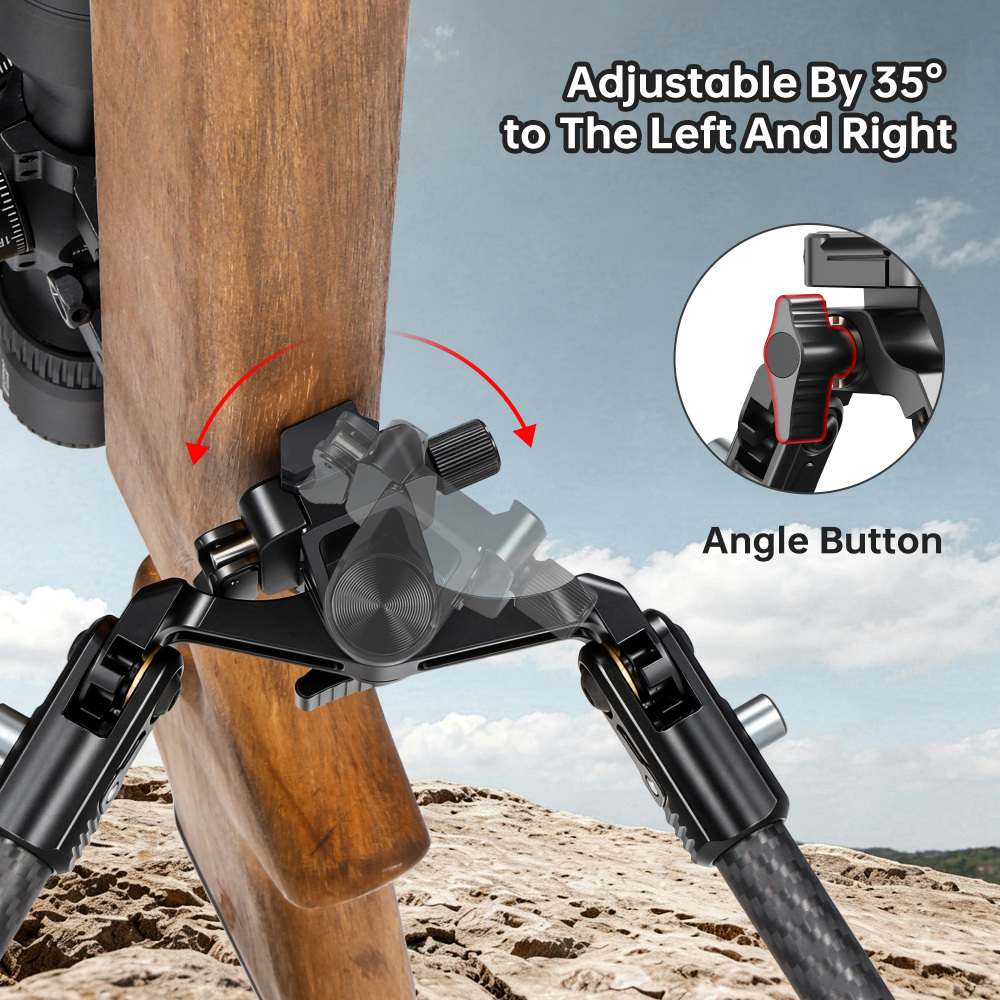 Manbily BP-105 Carbon Fiber Hunting Inverted Bipod,16mm Max Tube with Picatinny Rail,load up to 33lbs/15kg, 2 Sections