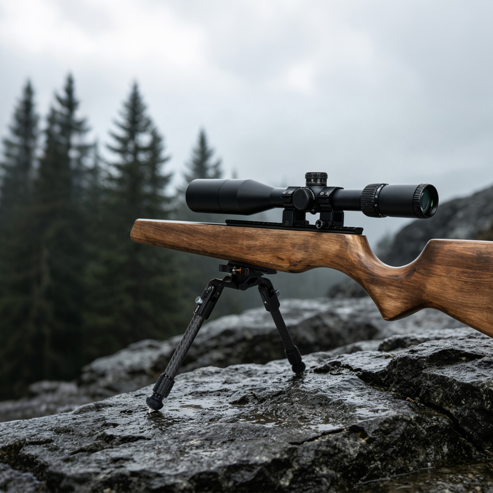 Manbily BP-105 Carbon Fiber Hunting Inverted Bipod,16mm Max Tube with Picatinny Rail,load up to 33lbs/15kg, 2 Sections