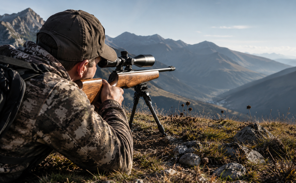 Manbily BP-101DZ Carbon Fiber Hunting Inverted Bipod, Max. Load 33Lbs/15Kg, with Picatinny to MLOK Swiss Adapter, 2 Sections