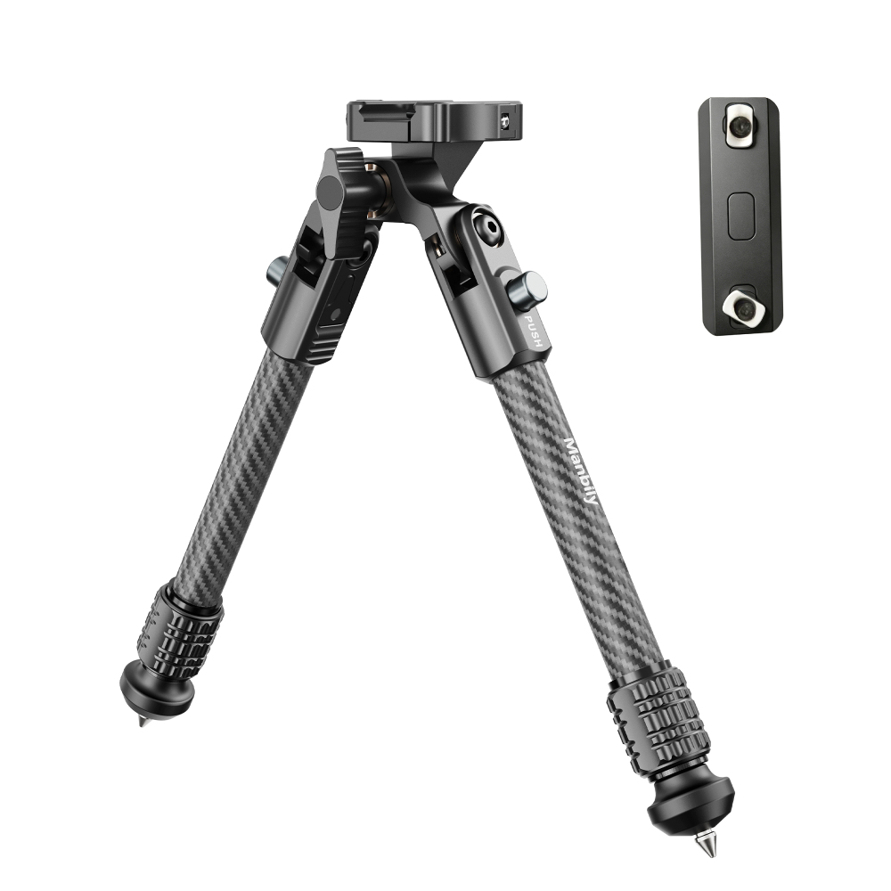 Manbily BP-101 Lightweight Carbon Fiber Hunting Bipod, 15KG/33lbs Heavy Load, 16mm Max Tube