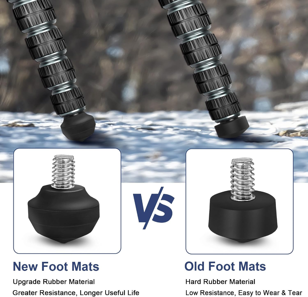 Manbily WZ-324 Carbon Fiber Tripod & BH-U3 Saddle Ball Head Set for Hunting, 32mm Tube, 44mm Diameter Ball, Max. Load 44lbs/20kg(* The Clamp Can't Be Removed)