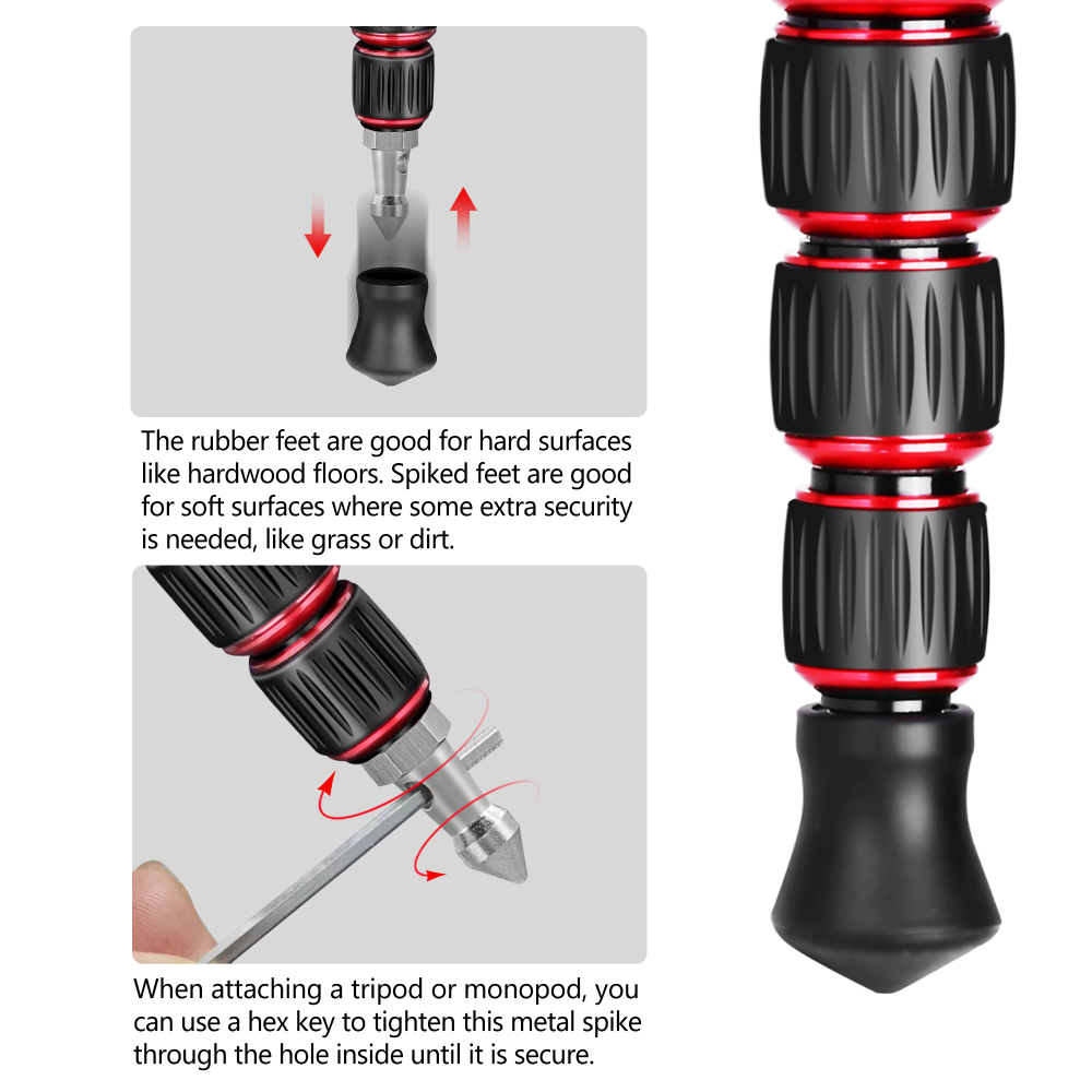 Manbily QM-2832 Carbon Fiber Inverted Hunting Tripod, 32mm Max Tube with 45mm Ball Head & Picatinny to Arca Swiss Adapters, 2 Sections