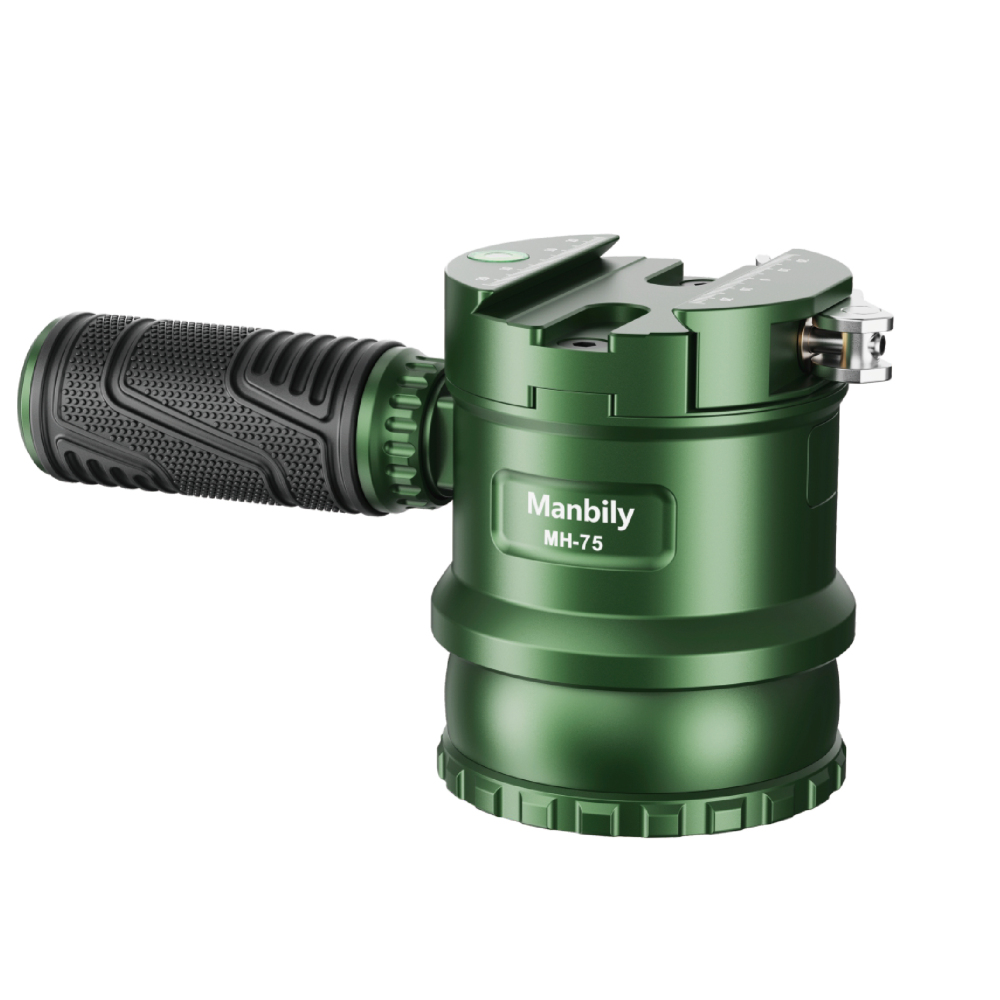 Manbily MH Series Hemispherical Ball Head, Shooting Tripod Ball Head with Arca-Swiss Rail, Damping & Anti-Backlash Function, Large Diameter Hemisphere