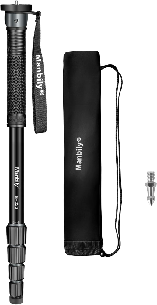 Manbily Camera Monopod, E-222 (Red&GRAY）