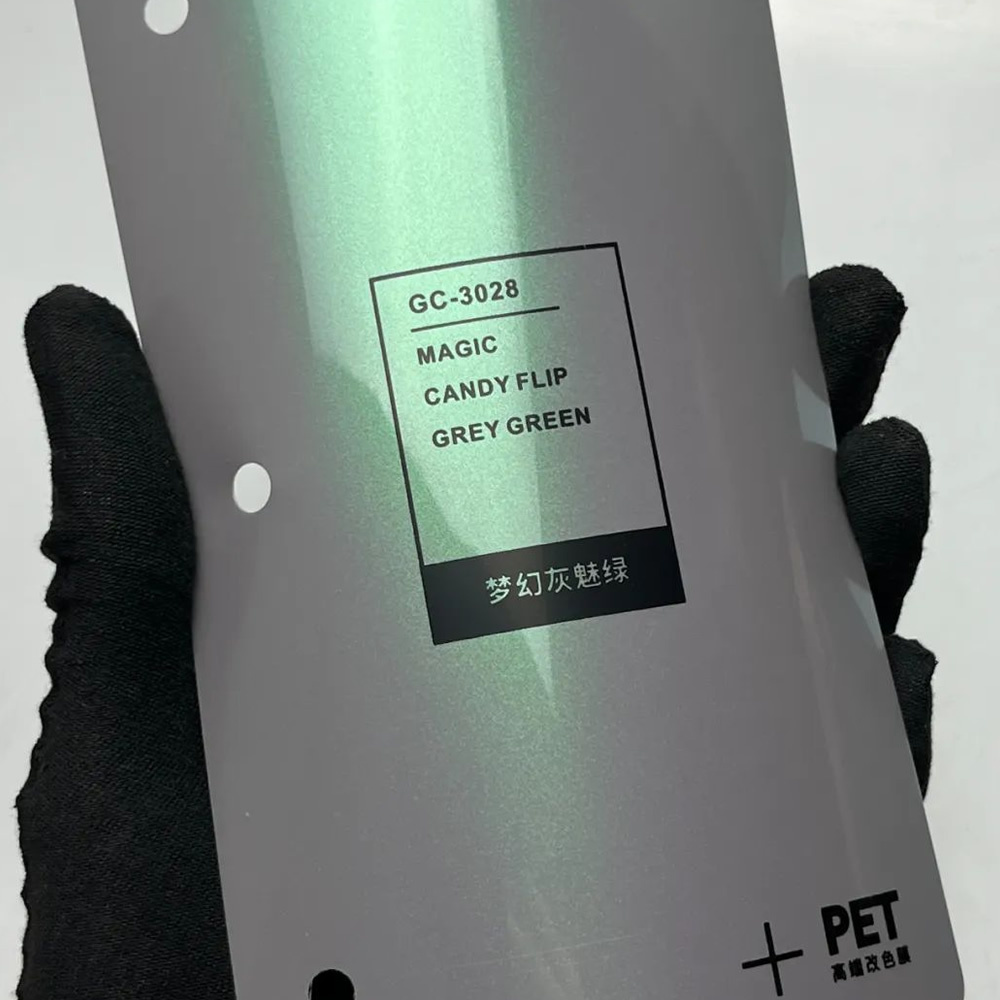TOPCAR Magic Candy Flip Grey Green PET Vinyl Wrap