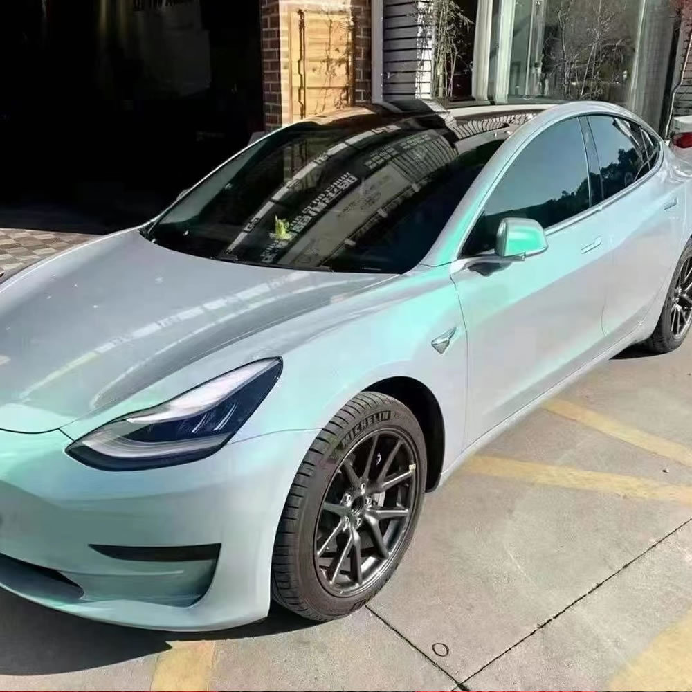 TOPCAR Magic Candy Flip Grey Green PET Vinyl Wrap