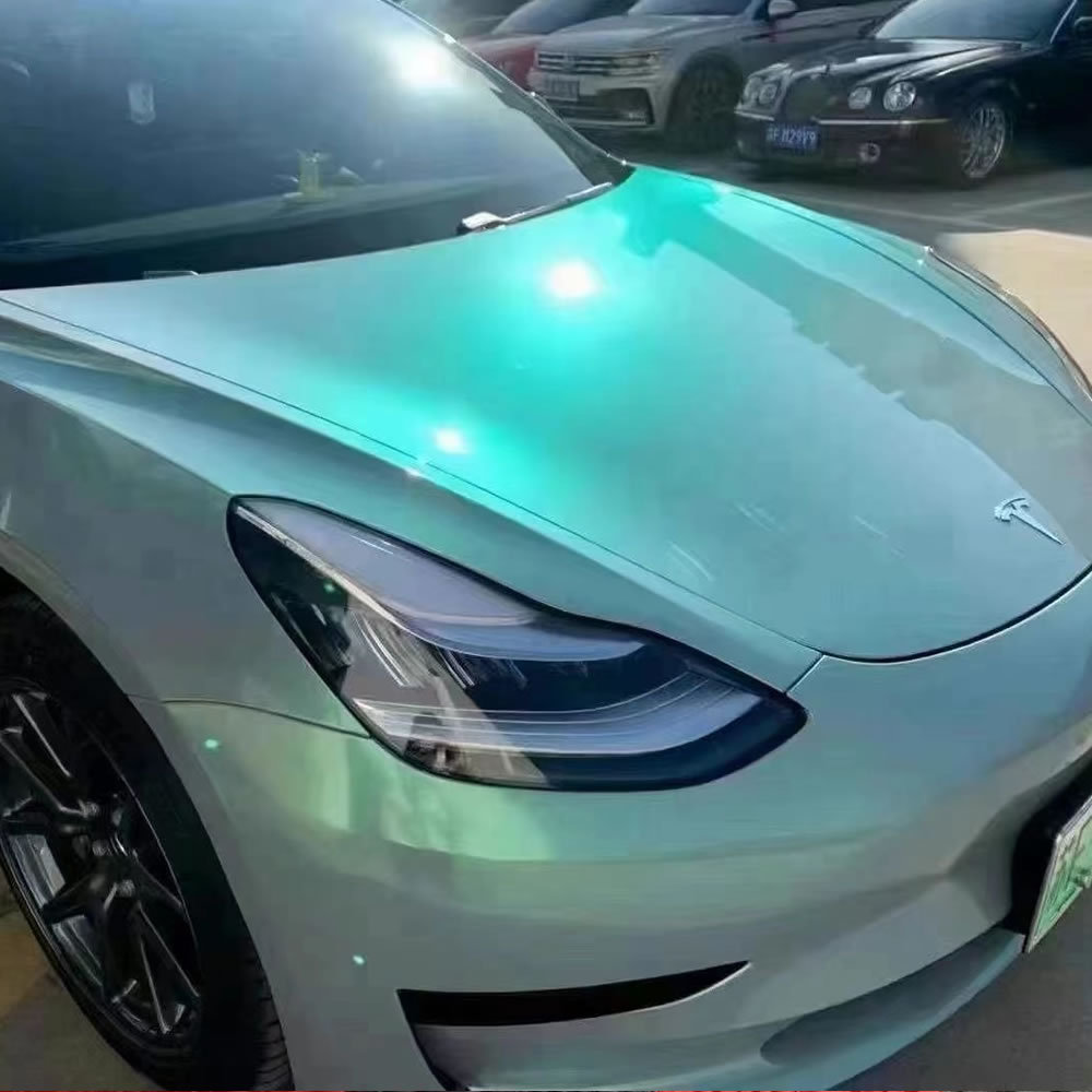 TOPCAR Magic Candy Flip Grey Green PET Vinyl Wrap