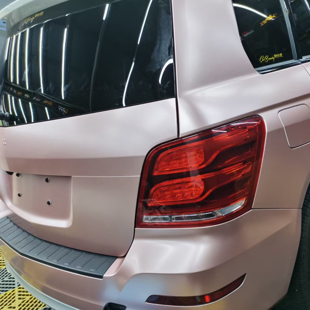 TOPCAR Satin Metallic Rose Gold Vinyl Wrap Film