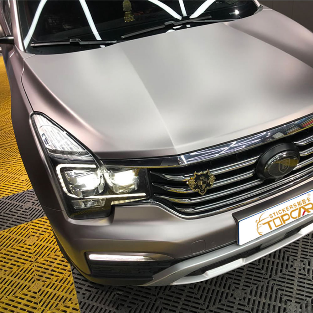TOPCAR Satin Metallic Grey Vinyl Wrap Film