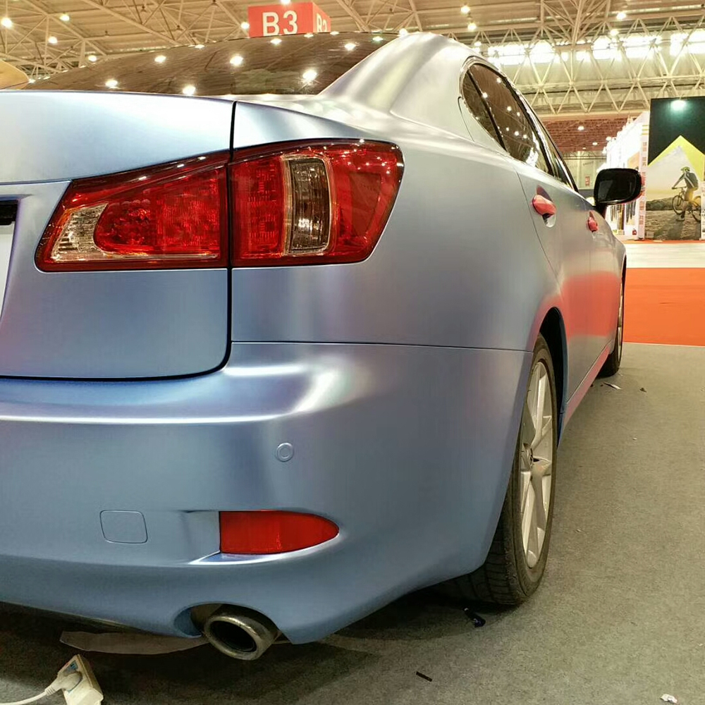 TOPCAR Satin Metallic Mist Blue Vinyl Wrap Film