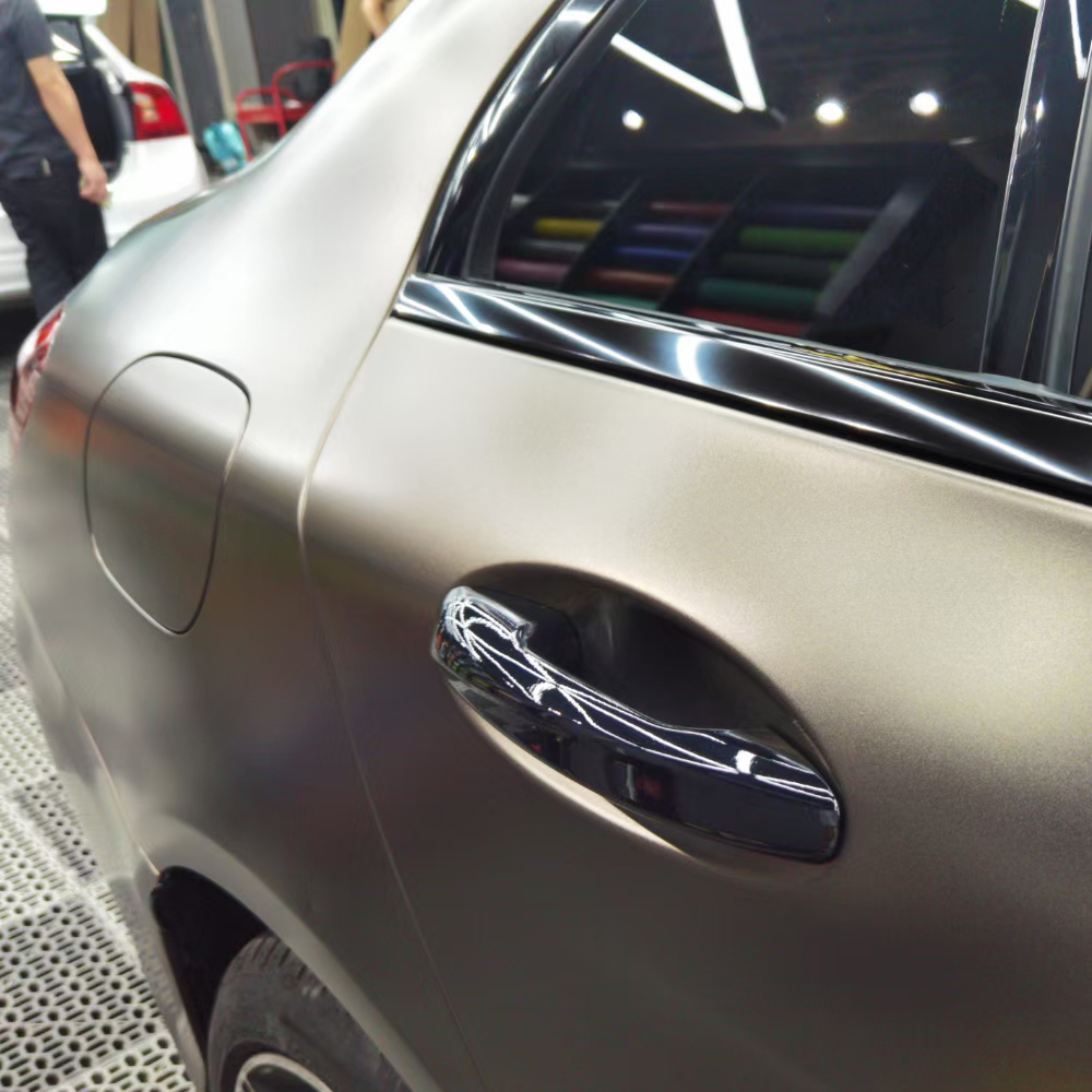 TOPCAR Satin Metallic Golden Brown Vinyl Wrap Film